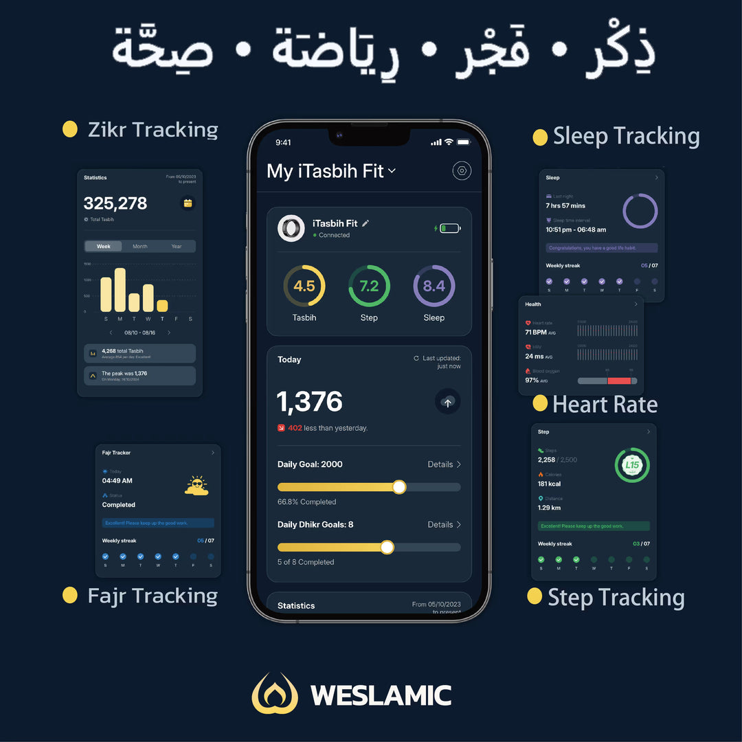 Weslamic iTasbih FIT smart dhikr with health tracking